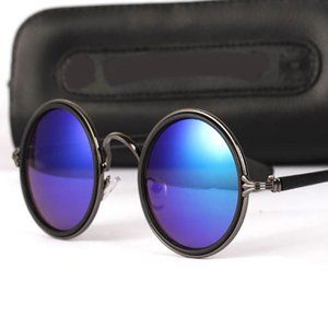 Vintage Style ~ Round ~ Blue ~ Mirror Lens